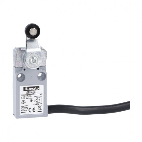 KPE1L11 - KPE1L11 LOVATO PREWIRED METAL LIMIT SWITCH, K SERIES, ROLLER LEVER PLUNGER, CONTACTS 1NO+1NC SLOW BREAK
