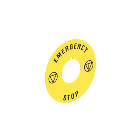 LPXAU115 - LPXAU115 LOVATO PLASTIC DISK FOR MUSHROOM HEAD PUSHBUTTONS, EMERGENCY/STOP Ø60MM / 2.4IN