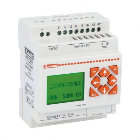 LRD12TD024 - LRD12TD024 LOVATO MICRO PLCS, BASE MODULE, AUXILIARY SUPPLY VOLTAGE 24VDC, 8/4 TRANSISTOR