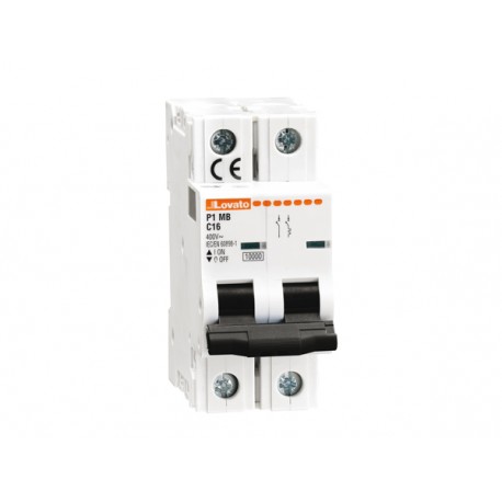 P1MB1NC06 - P1MB1NC06 LOVATO MINIATURE CIRCUIT BREAKER, 1P+N 6KA. 2 MODULES, CHARACTERISTIC C, 6A
