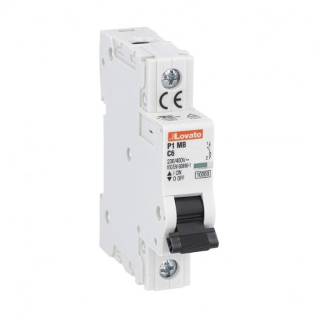 P1MB1PC04 - P1 MB 1P C04 P1MB1PC04 LOVATO ELECTRIC MINIATURE CIRCUIT BREAKER, 1P 10KA. 1 MODULE, CHARACTERISTIC C, 4A