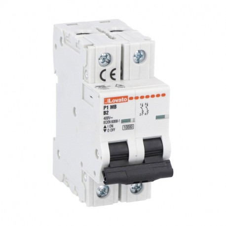 P1MB2PB63 - P1MB2PB63 LOVATO MINIATURE CIRCUIT BREAKER, 2P 10KA. 2 MODULES, CHARACTERISTIC B, 63A