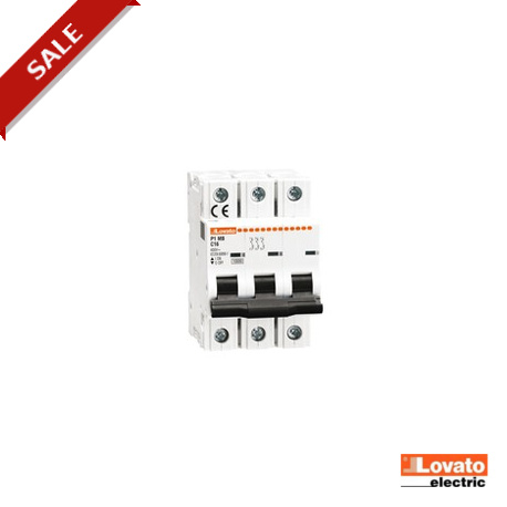 P1MB3PC06 - P1 MB 3P C06 P1MB3PC06 LOVATO ELECTRIC MINIATURE CIRCUIT BREAKER, 3P 10KA. 3 MODULES, CHARACTERISTIC C, 6A