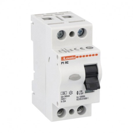 P1 RC 2P 25 A030 - P1 RC 2P 25 A030 P1RC2P25A030 LOVATO ELECTRIC RESIDUAL CURRENT OPERATED CIRCUIT BREAKER, 2 AND 4 MODULES, 2P..