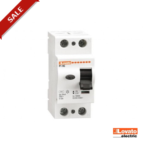 P1 RC 2P 63 AC300 - P1 RC 2P 63 AC300 P1RC2P63AC300 LOVATO ELECTRIC RESIDUAL CURRENT OPERATED CIRCUIT BREAKER, 2 AND 4 MODULES, ..