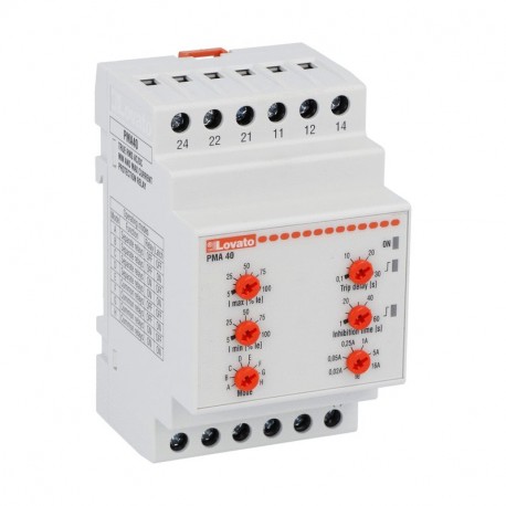 PMA40240 - PMA40240 LOVATO CURRENT MONITORING RELAY FOR SINGLE-PHASE SYSTEM, AC/DC MINIMUM AND MAXIMUM CURRENT CONTROL,..