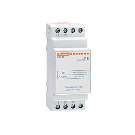 PMV20A575 - PMV20A575 LOVATO VOLTAGE MONITORING RELAY FOR THREE-PHASE SYSTEM, WITHOUT NEUTRAL, PHASE LOSS AND INCORRECT ..