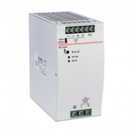 PSL112024 - PSL112024 LOVATO DIN RAIL SWITCHING POWER SUPPLY, SINGLE PHASE. 24VDC, 5A / 120W