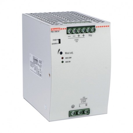 PSL124024 - PSL124024 LOVATO DIN RAIL SWITCHING POWER SUPPLY, SINGLE PHASE. 24VDC, 10A / 240W