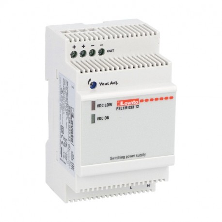 PSL1M03312 - PSL1M03312 LOVATO MODULAR SWITCHING POWER SUPPLY, SINGLE PHASE. 12VDC, 2.75A / 33W
