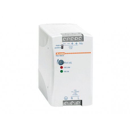 PSL210024 - PSL210024 LOVATO DIN RAIL SWITCHING POWER SUPPLY, TWO PHASE. 24VDC, 4.2A / 100W