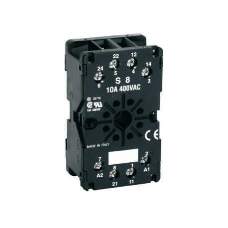 31S8 - 31S8 S8 LOVATO 8-PIN SOCKET FOR SCREW FIXING OR MOUNTING ON 35MM DIN RAIL (IEC/EN 60715), USED WITH LV1E... ..