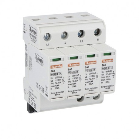 SA03NA320R - SA03NA320R LOVATO SURGE PROTECTION DEVICE TYPE 1 AND 2 WITH PLUG-IN CARTRIDGE, IEC IMPULSE CURRENT IIMP (10/..