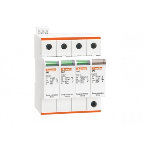 SA23NA320 - SA23NA320 LOVATO SURGE PROTECTION DEVICE TYPE 2 WITH PLUG-IN CARTRIDGE, IEC MAXIMUM DISCHARGE CURRENT IMAX (..