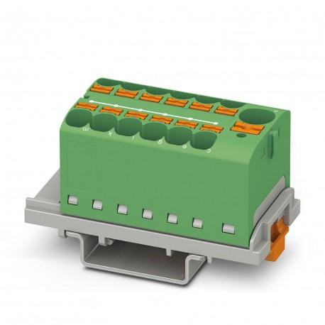PTFIX 10/12X4-NS35 GN - PTFIX 10/12X4-NS35 GN 3273622 PHOENIX CONTACT Distribution block, nom. voltage: 800 V, nominal current: 32 A..