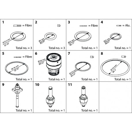 027H7222 - 027H7222 DANFOSS REFRIGERATION ICLX 125 Overhaul kit