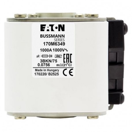 FUSE 1100A 690V 3EK/91 AR UC - FUSE 1100A 690V 3EK/91 AR UC 170M6365 EATON ELECTRIC FUSE 1100A 690V 3EK/91 AR UC