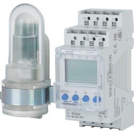 SRCD1COD - SRCD1COD 196847 Y7-196847 EATON ELECTRIC Digital Light intensity time switch, DIN rail 2 TE, weekly program,..