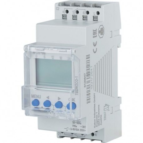 TSDW2CO-1 - TSDW2CO-1 196849 Y7-196849 EATON ELECTRIC Digital Timeswitch, DIN rail 2 TE, weekly program, 2 channels, cha..