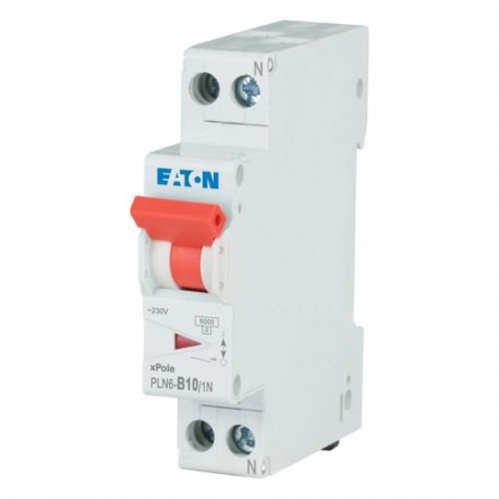 PLN6-B10/1N-DE - PLN6-B10/1N-DE 263270 Y7-263270 EATON ELECTRIC Miniature circuit breaker (MCB), 10A, 1pole+N, type B charact..