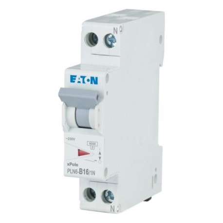 PLN6-B16/1N-DE - PLN6-B16/1N-DE 263272 Y7-263272 EATON ELECTRIC Miniature circuit breaker (MCB), 16A, 1pole+N, type B charact..