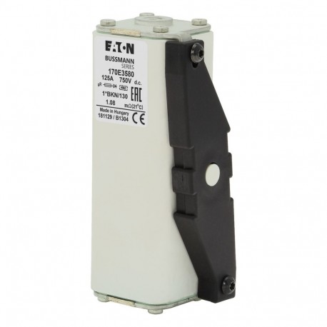 FUSE 125A 750V 1*BKN/130 GDC - FUSE 125A 750V 1*BKN/130 GDC 170E3580 EATON ELECTRIC Fuse-link, high speed, 800 A, AC 2000 V, size 3, 99 x 1..