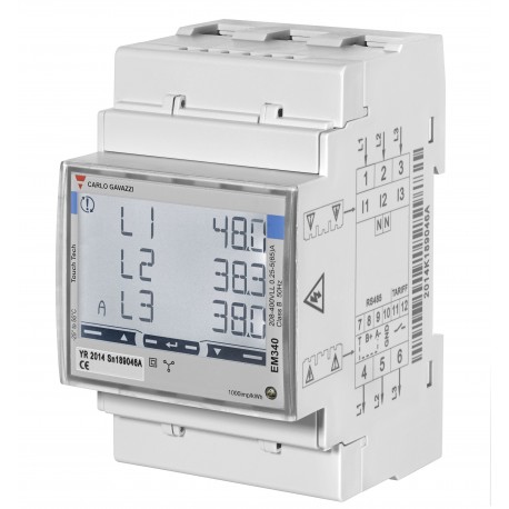 EM340DINAV23XS1PFA - EM340DINAV23XS1PFA CARLO GAVAZZI Function: MID Energy analyzer , Mounting: DIN Rail, Power supply: Self powe..