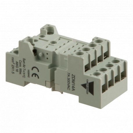 ZDM14A - ZDM14A CARLO GAVAZZI Function: For RMI relays, Connection: Screw terminals, Type: DIN rail sockets, Descript..