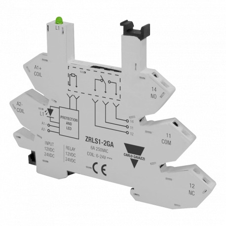 ZRLS12GA - ZRLS12GA CARLO GAVAZZI Function: For Slim relays, Connection: Spring loaded terminals, Type: DIN rail socket..