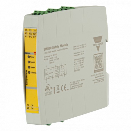 SMS20 - SMS20 CARLO GAVAZZI Safety Module 2No Out, Man/Auto Start