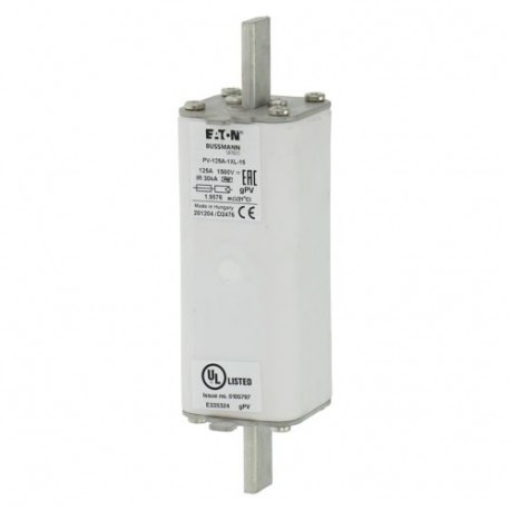 FUSE 125A 1500V 1XL PV - FUSE 125A 1500V 1XL PV PV-125A-1XL-15 EATON ELECTRIC FUSE 125A 1500V 1XL PV