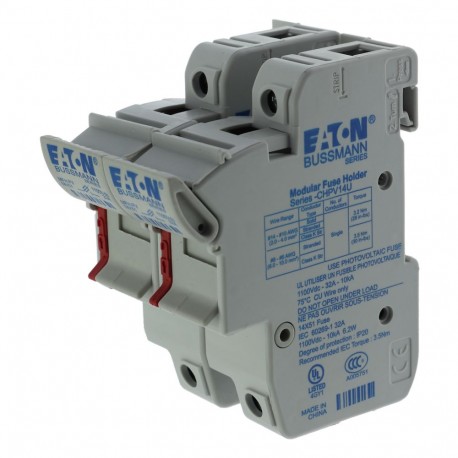 2P 14x51PV Fuse Holder - 2P 14x51 PV Fuse Holder CHPV142U EATON ELECTRIC 2P 14x51 PV Fuse Holder