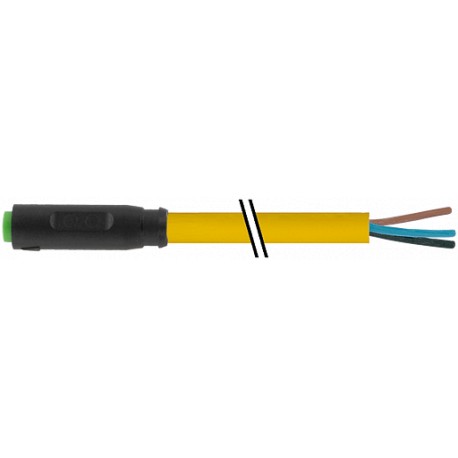 7000-08201-0200150 - 7000-08201-0200150 MURRELEKTRONIK M8 MALE SNAP-IN 0° PUR 4x0.25 black UL/CSA, drag ch 3m