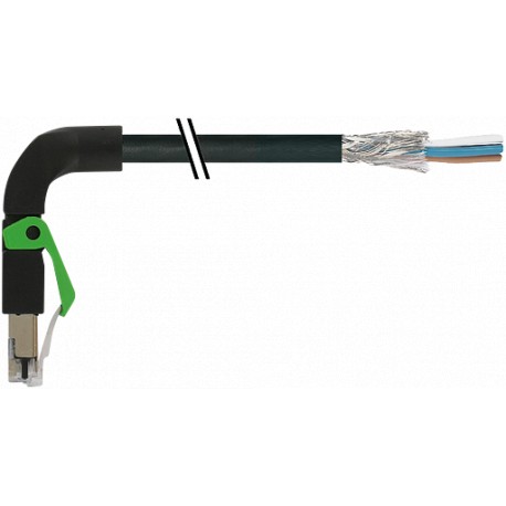 7000-74241-8510150 - 7000-74241-8510150 MURRELEKTRONIK RJ45 male 45° left shielded with cable, Ethernet PUR 2x2xAWG22 shielded ye..