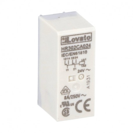 HR302CA024 - HR302CA024 LOVATO Relay miniature 2 Switched 10A, 24VAC