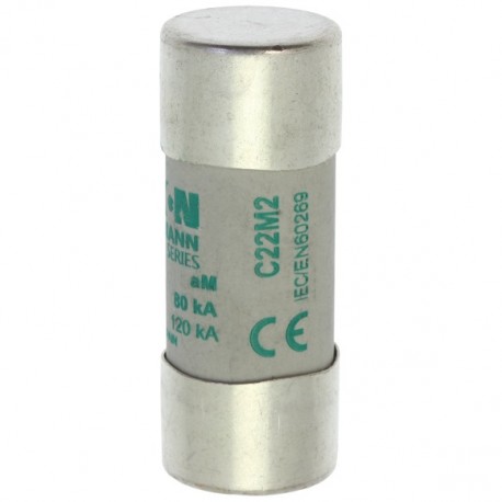 CYL AM 22,2X58 2A/STR - CYL AM 22,2X58 2A/STR C22M2S EATON ELECTRIC Fuse-link, LV, 2A, AC 500 V, 22 x 58 mm, aM, IEC, with striker