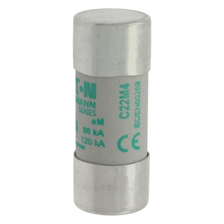 CYL AM 22,2X58 4A/STR - CYL AM 22,2X58 4A/STR C22M4S EATON ELECTRIC Fuse-link, LV, 4A, AC 500 V, 22 x 58 mm, aM, IEC, with striker